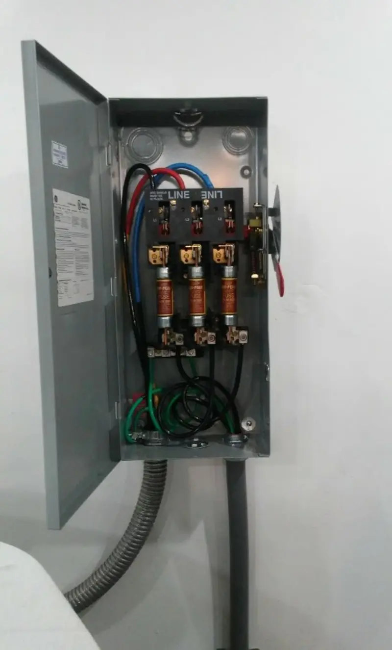 Three-phase disconnect switch installed for Electrical Wiring & Rewiring in Huntington